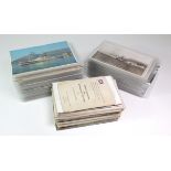 Shipping - shoebox with a wide variety of old Shipping related postcards, better noted. (100's)