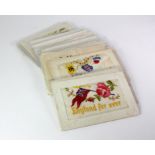 Silks, patriotic, regimental, etc, original selection (approx 33 cards)