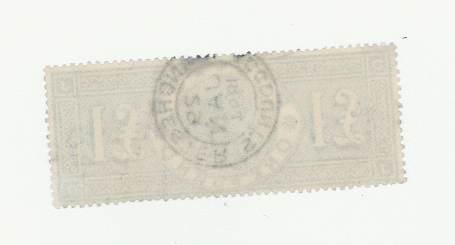 GB - QV £1 green used, SG212, Manchester Accounts double ring cds dated 29 JAN 1894. Cat £800 - Image 2 of 2