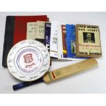 Cricket - collection of various items inc miniature Bat, Plate, Programme, magazines, books, etc. (