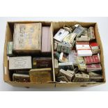 Crate containing large quantity of cigarette packets & tins, better noted, needs viewing   (Buyer