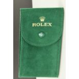 Green velvet "Rolex" watch case / pouch with number "50006036.64"