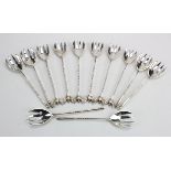 Twelve Maltese (probably) "800" silver pickle (possibly) forks. Total weight 5oz approx.