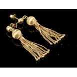 Pair of 9ct "Tassle" earrings. Total weight 8.2g