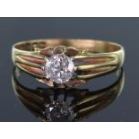 18ct gold Diamond solitare ring approx 0.6ct. Hallmarked London 1915, size V, weight 3.1g