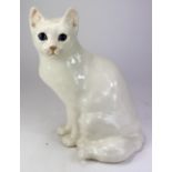 Winstanley Cat. Hand made and painted with cathedral glass eyes. Size 6. Signed. Height 33cm