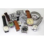 Wristwatches. A collection of ten Gents automatic wristwatches, makers include Citizen, Timex,
