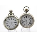 Two open face pocket watches, comprising a 'Selex' stamped to reverse 'L.N.E.R. 10626' (not working)