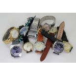 Wristwatches. A collection of ten Gents wristwatches, makers include West End Watch Co., Ancre,
