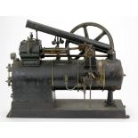 Live steam stationary engine (well engineered), funnel detached, height 27cm, length 35cm, depth