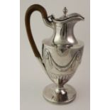 Adam style silver water jug with cancelled marks to the base and London Assay marks for London,