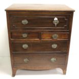 18th Century Gentleman's mahogany wash stand with drawers. The hinged top opening to reveal five