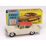 Corgi Toys, no. 234 'Ford Consul Classic 315' (cream body, pink roof), contained in original box