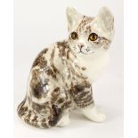 Winstanley Cat. Hand made and painted with cathedral glass eyes. Size 4. Signed. Height 25cm