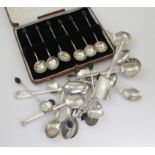 Teaspoons. A collection of twenty-six silver Victorian & later teaspoons, coffee spoons etc.,