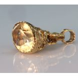 9ct gold & Citrine pendant / fob, total weight 9.2g