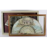 Fans. Two late 19th to early 20th Century fans, depicting classical scenes, both with pierced