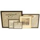 Suffolk interest. A group of four framed and glazed hand-coloured engraved maps, including