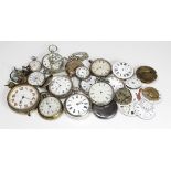 Pocket watches. A group of pocket watches (all with damage), silver noted, including a pair cased