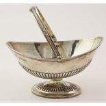 Victorian silver bon bon dish with swing handle, hallmarked 'CSH, London 1884', makers mark