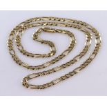 9ct Gold Figaro Necklace. Length approx 65cm, weight 23.1g