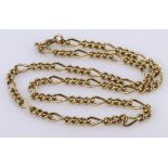 9ct Gold Figaro Necklace 20 inch length weight 35.8g