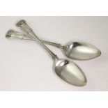 Pair of George III silver shell pattern table spoons, hallmarked 'WE WF, London 1819', length 22cm