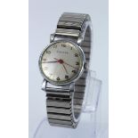 Gents stainless steel cased Pierce wristwatch circa 1940s. On an expandable bracelet, working when
