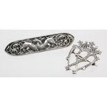 Iona, silver Celtic brooch marked HHI (Highland Home Industries) Iona, Edinburgh, 1945 along with