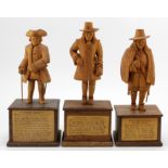 Highwayman interest. Three hand carved wooden figures, depicting interesting characters in