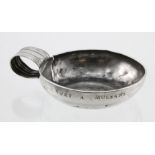 Early French silver wine taster (has a large split near the handle) Bears French silver marks for
