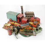Tinplate. A collection of tinplate toys, circa early to mid 20th Century, including a Orobr