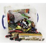 Diecast. A large collection of mostly diecast toy vehicles, makers include Corgi, Ertl, Matchbox