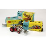 Corgi Toys. Three boxed Farming models, comprising Gift Set no. 13 (Fordson Power Major Tractor