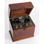 Mahogany cased crystal radio set, circa early 20th Century, height 17cm, width 18.5cm, depth 13cm