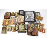 Russian / Greek Icons. A collection of eighteen various Icons, including a few triptychs & white