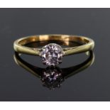 18ct diamond solitaire ring consisting of a round brilliant cut diamond calculated as weighing