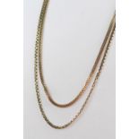 9ct yellow gold square belcher link chain necklace, length 43cm, weight 5.9g. 9ct yellow gold