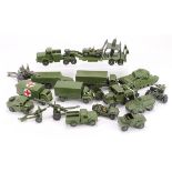 Dinky. A collection of sixteen mostly Dinky military vehicles (unboxed)