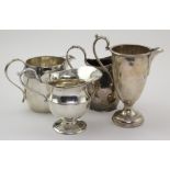 Four Edward VIII silver milk & cream jugs, hallmarked Birmingham 1936 (x 4), tallest 11.5cm approx.,