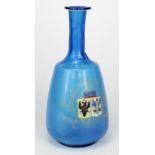 Blue glass decanter, possibly French, made to commemorate the visit to Toulon by the Russian Fleet