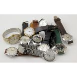 Wristwatches. A collection of ten Gents wristwatches, makers include Seiko, Oris, Timex, FHB,