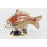 Fish. Golden Carp. Royal Crown Derby Paperweight with a gold stopper.