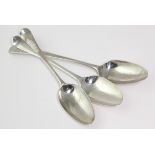 Three George III silver Hanoverian / old English pattern table spoons, one with initial to handle,