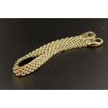 9ct yellow gold five row panther link bracelet with feature clasp, length 19cm, weight 16.9g