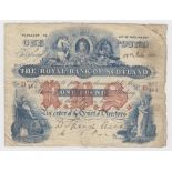 Scotland, Royal Bank of Scotland 1 Pound dated 29th June 1921, early 'square' note, signed David