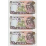 Northern Ireland, First Trust Bank 10 Pounds (3), dated 1st January 1998, signed D.J. Licence, a