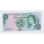 Isle of Man 1 Pound issued 1983, printed on Bradvek Tyvek plastic, signed W. Dawson, serial