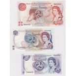 Isle of Man (3), 20 Pounds issued 1999/2000 (IMPM M539, Pick45a), 5 Pounds issued 2010 (IMPM M535,