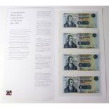 Scotland, Clydesdale Bank 5 Pounds (4) dated 1996, a commemorative set each featuring a Robbie Burns